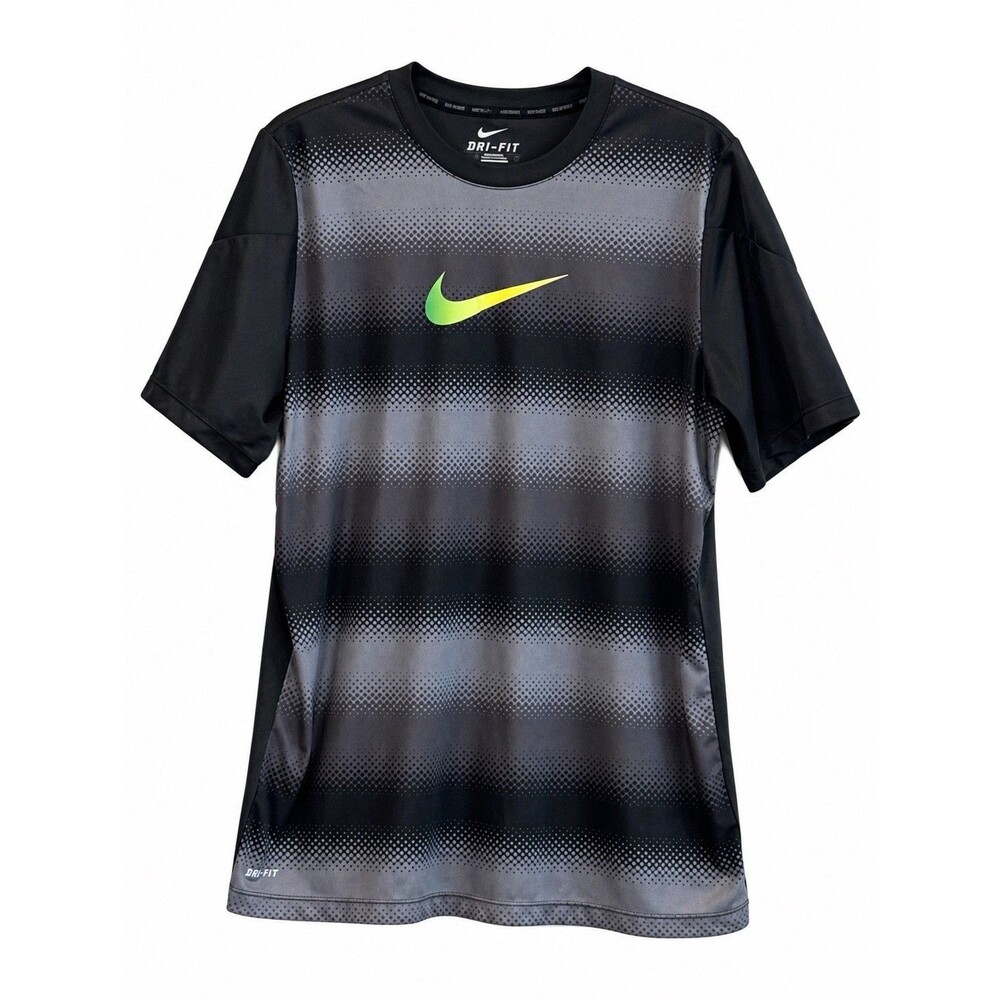 Nike XL Dri-Fit GPX Hypervenom Soccer Training Jersey Gray Black Neon Swoosh Men